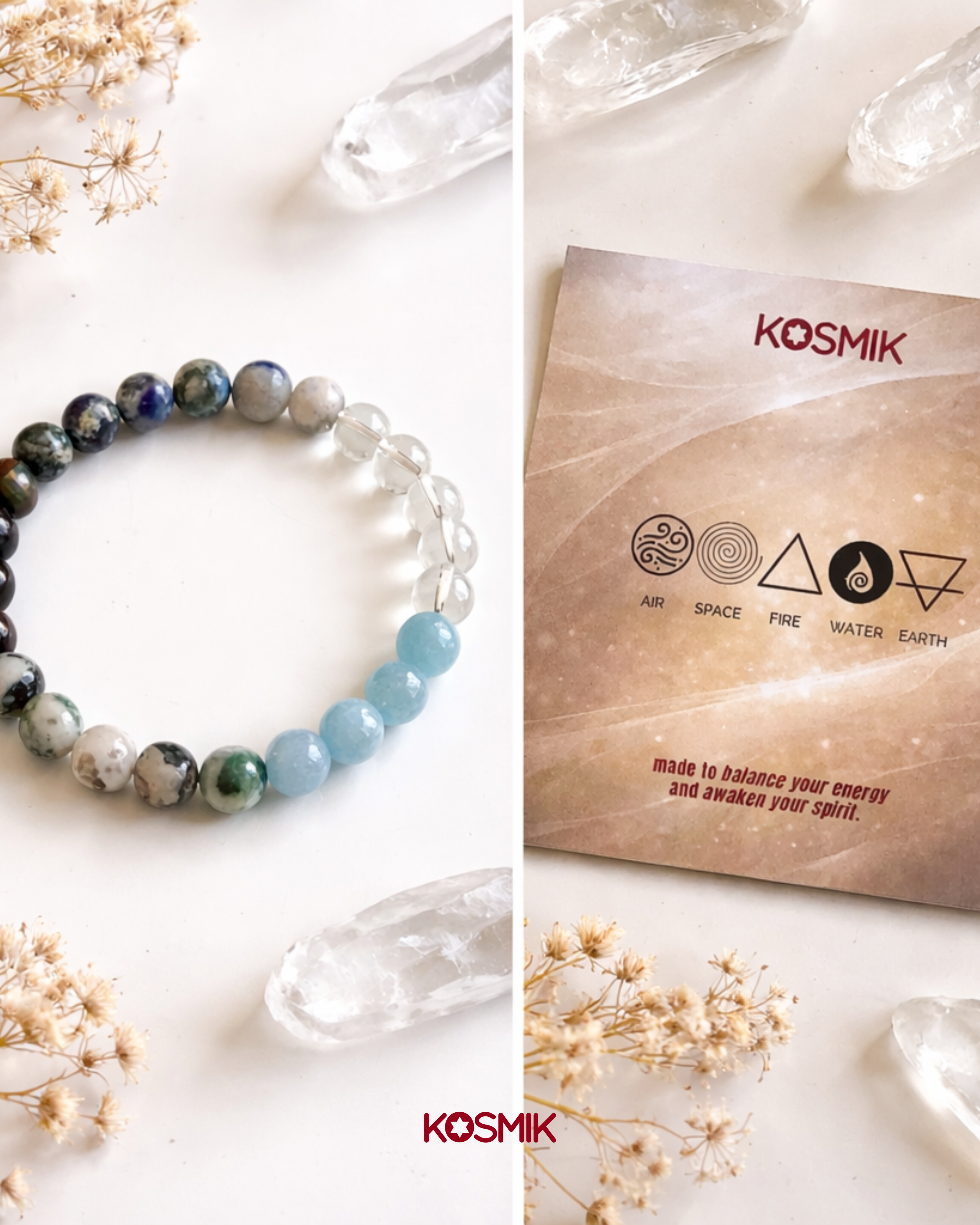 Cosmic Balance Bracelets - Chakras & Elements Healing Stones