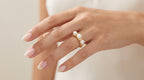 Trinity Crown Ring – Gold Pearl Statement Ring
