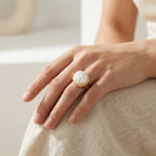 Solstice Baroque Pearl Ring – Gold Adjustable Statement Ring