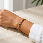 Rainbow Tennis Bracelet – Gold Plated Multicolor Crystal Bracelet for Women