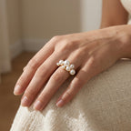 Stellar Cluster Pearl Ring – Gold Multi Pearl Statement Ring