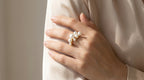 Stellar Cluster Pearl Ring – Gold Multi Pearl Statement Ring