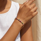 Rainbow Tennis Bracelet – Gold Plated Multicolor Crystal Bracelet for Women