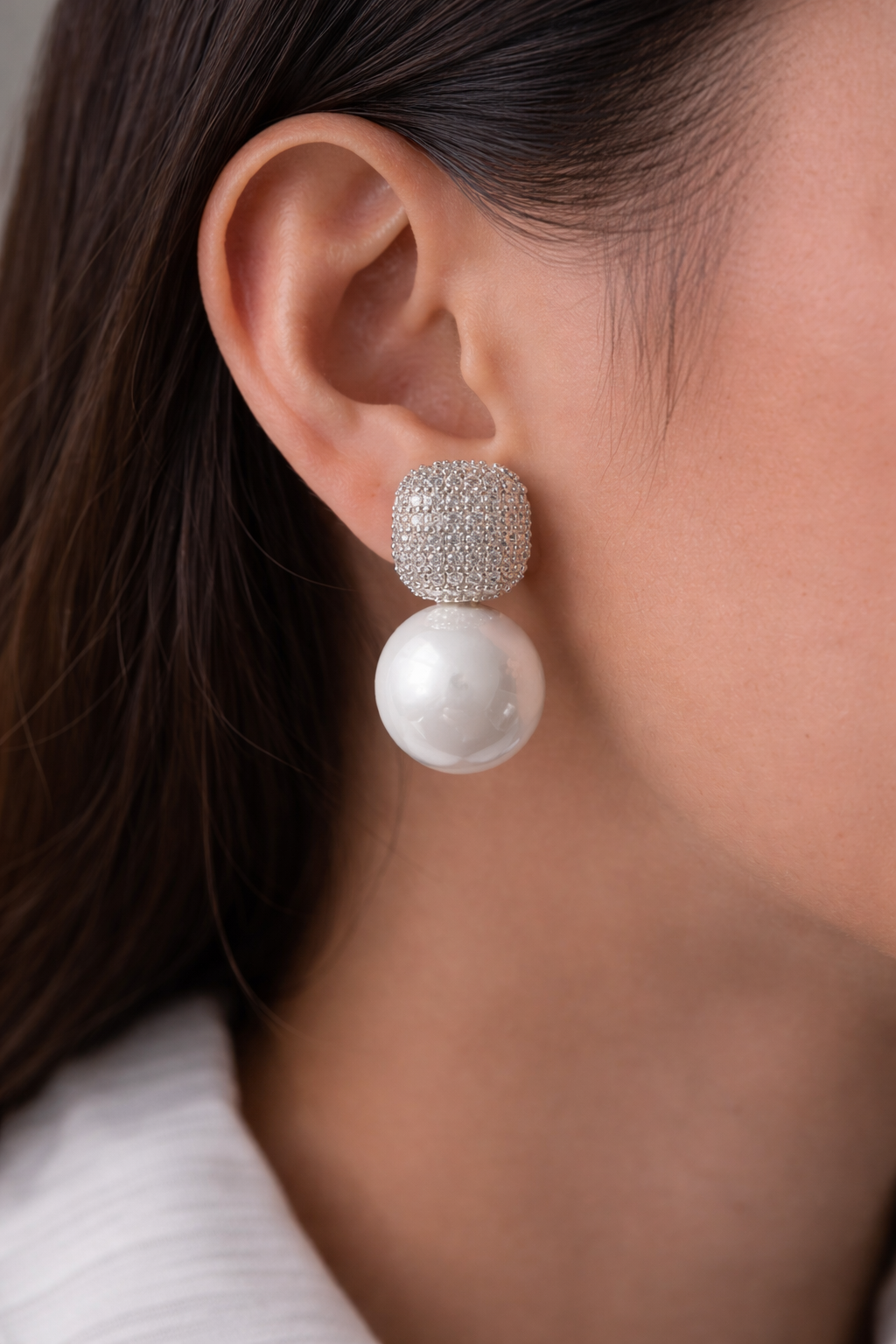 Luxury Pearl Statement Earrings – Gold & Silver Designer Stud Drop Earrings for Women