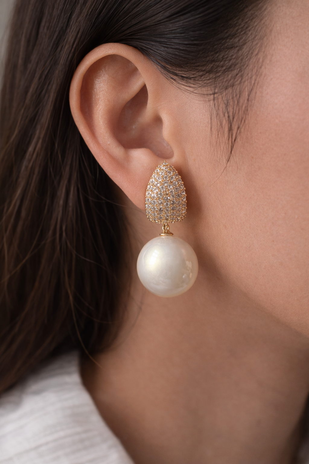 Luxury Pearl Statement Earrings – Gold & Silver Designer Stud Drop Earrings for Women