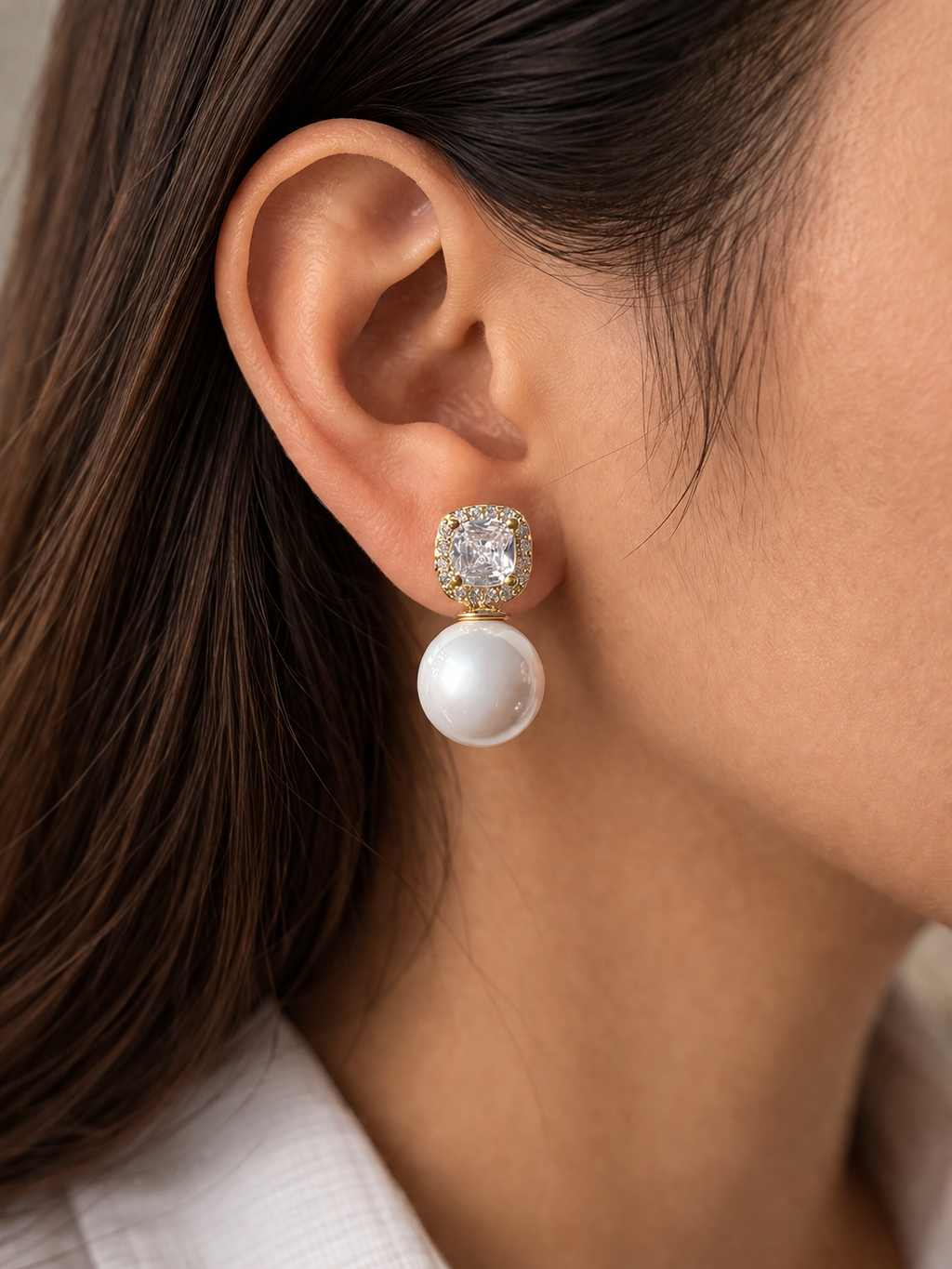 Luxury Pearl Statement Earrings – Gold & Silver Designer Stud Drop Earrings for Women