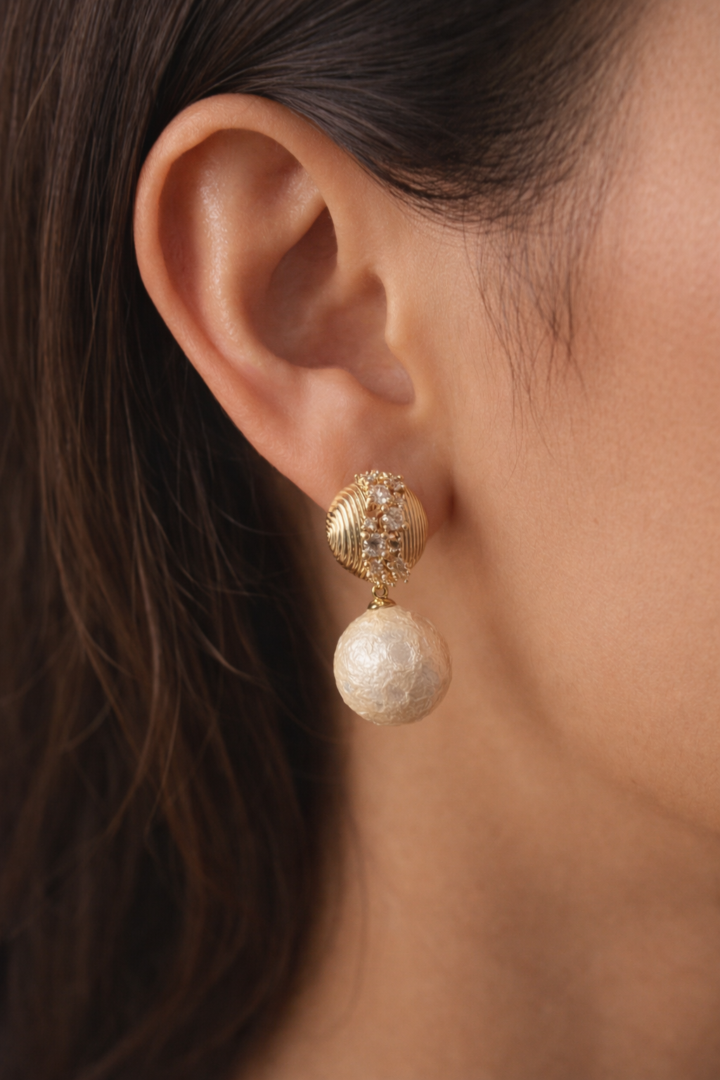 Luxury Pearl Statement Earrings – Gold & Silver Designer Stud Drop Earrings for Women