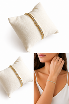 Adjustable Pull-Up Bracelet for Women - Crystal Tennis Slider Bracelet - Gold, Silver and Rose Gold Finish