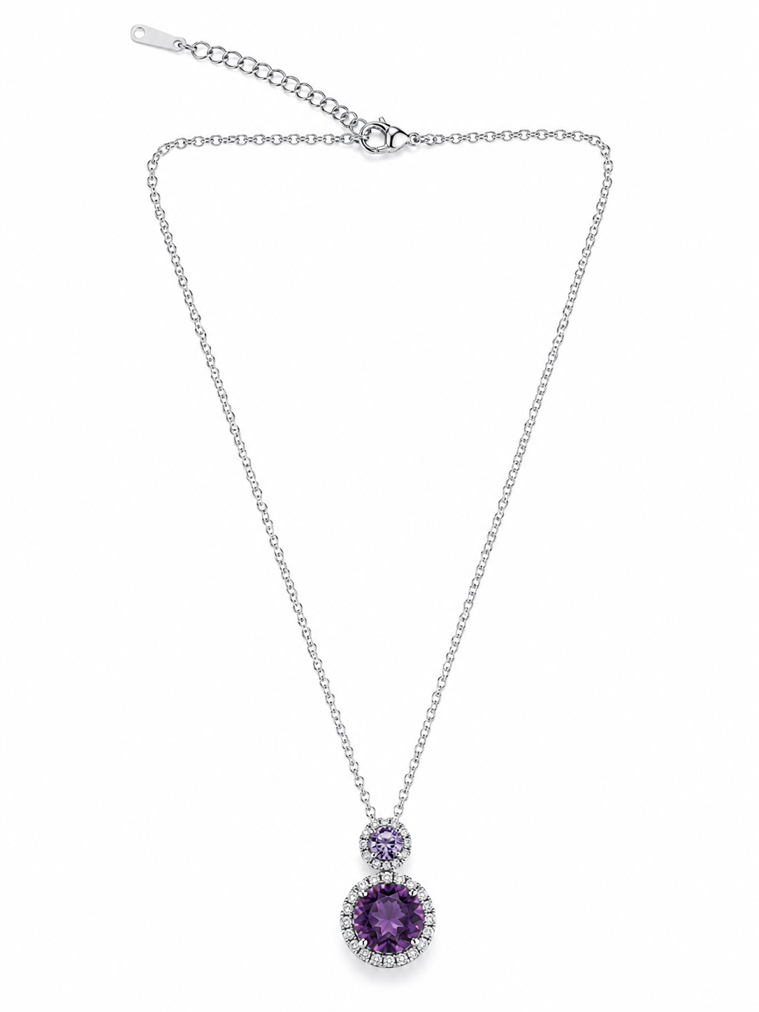 Evil Eye, Clover, Swan & Purple Charm Pendant Necklace for Women | Adjustable Silver-Tone Necklace