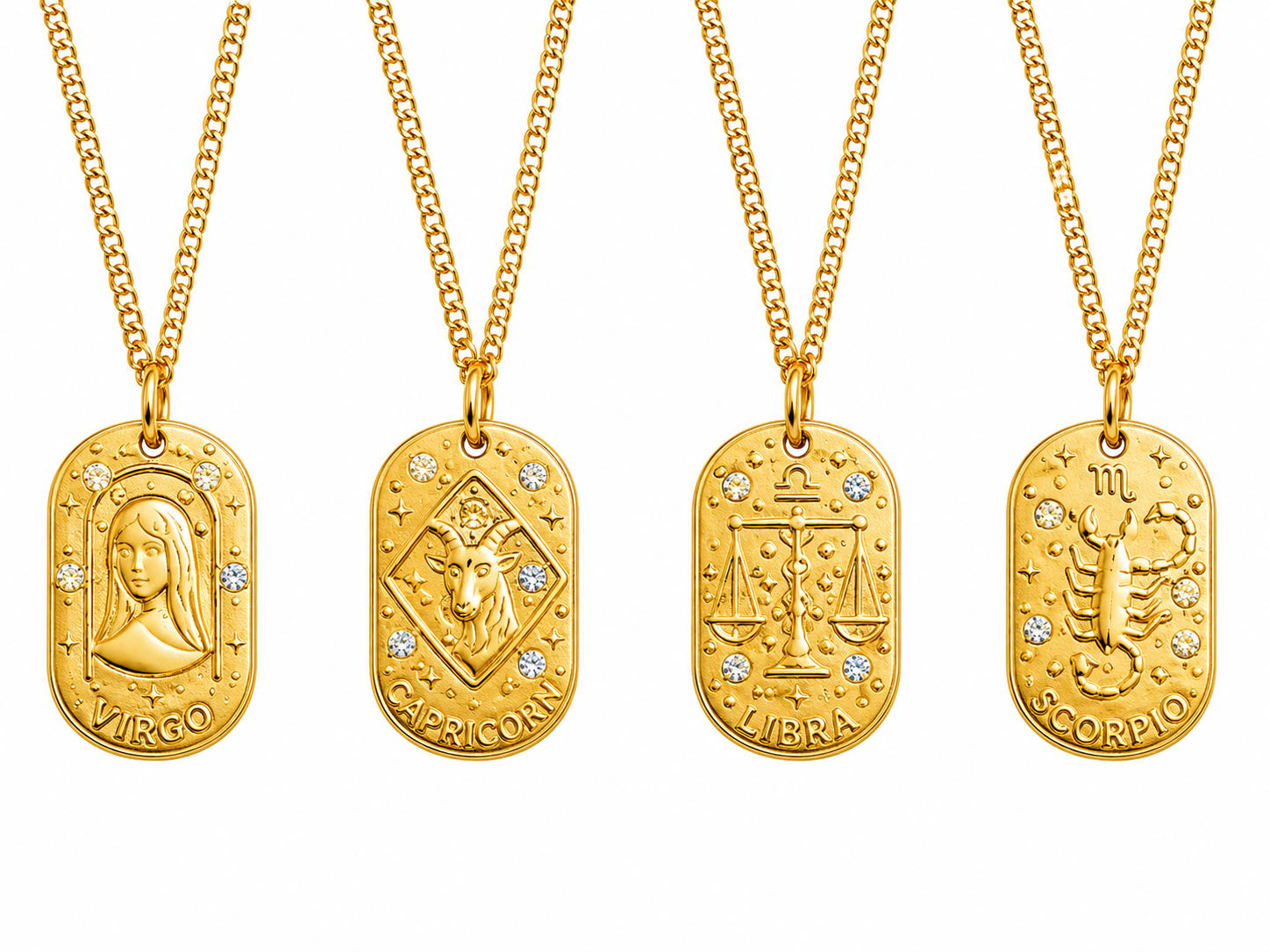 Zodiac Pendant Necklace for Women | Gold Plated Celestial Astrology Necklace