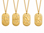 Zodiac Pendant Necklace for Women | Gold Plated Celestial Astrology Necklace