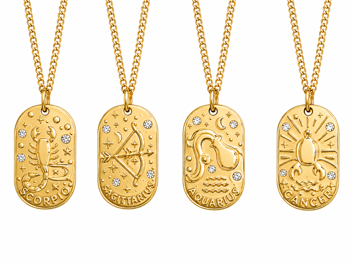 Zodiac Pendant Necklace for Women | Gold Plated Celestial Astrology Necklace