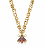Statement Bee Charm Chain Necklace in Gold | Luxury Chunky Pendant Necklace for Women