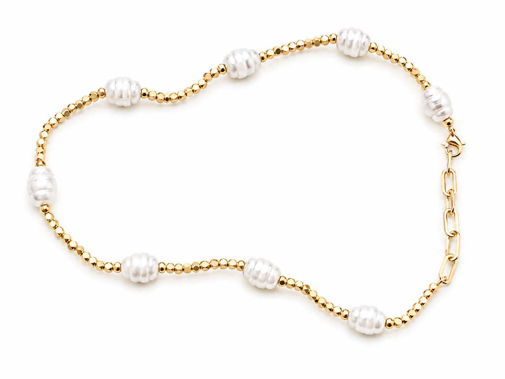 Pearl Charm Necklace Collection – Elegant Gold Detail Necklaces in 3 Styles