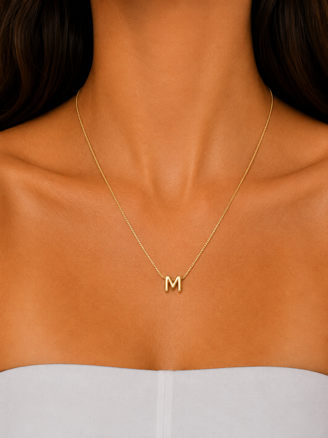 Personalized Initial Necklace in Gold | Minimal Letter Pendant Necklace for Women