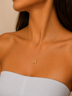 Personalized Initial Necklace in Gold | Minimal Letter Pendant Necklace for Women