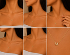 Personalized Initial Necklace in Gold | Minimal Letter Pendant Necklace for Women