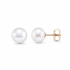 Classic Freshwater Pearl Stud Earrings – Minimal Gold Pearl Earrings for Women