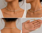 Minimal Snake Chain Necklace – Elegant Everyday Necklace in 2 Styles