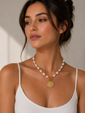 Pearl Charm Necklace Collection – Elegant Gold Detail Necklaces in 3 Styles