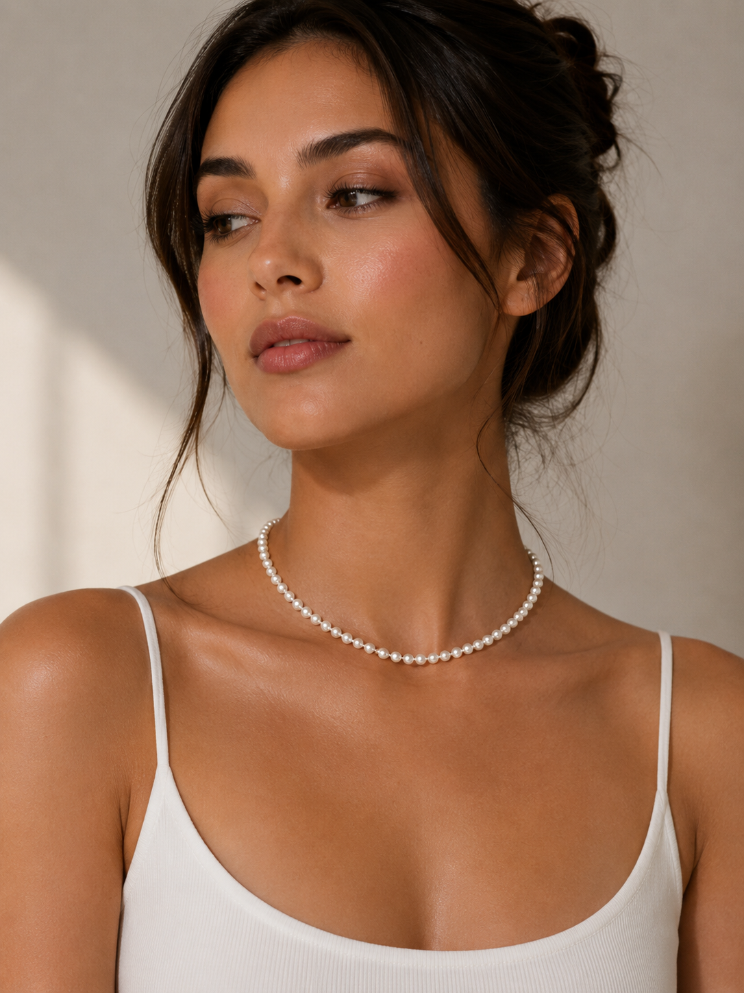 Elegant Pearl Necklace – Classic White Pearl Choker in 3 Styles