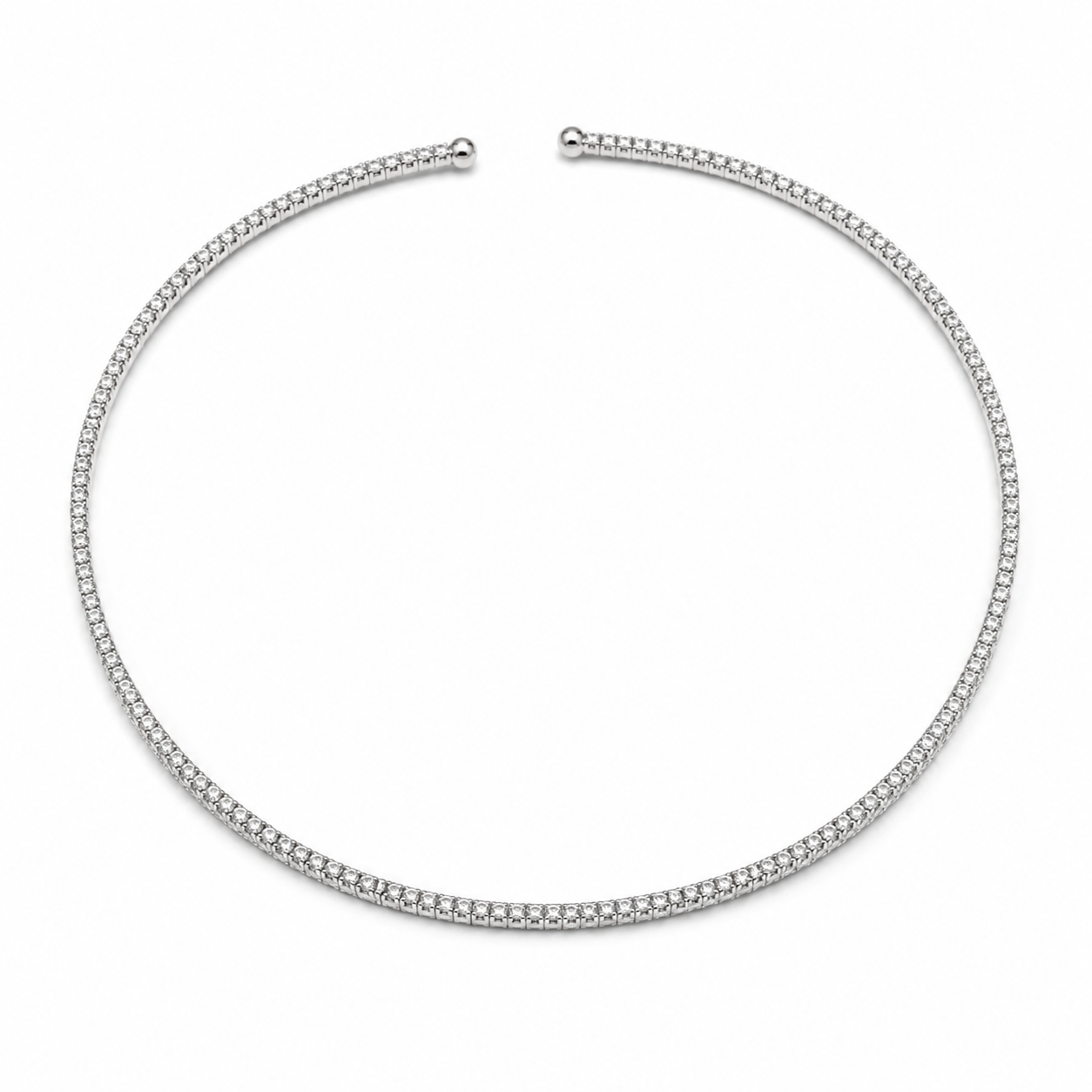 Luxury Tennis Choker Necklace – Crystal Collar Necklace in Gold & Silver