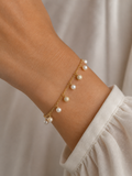 18K Gold Plated Iced Pearl Drop Bracelet