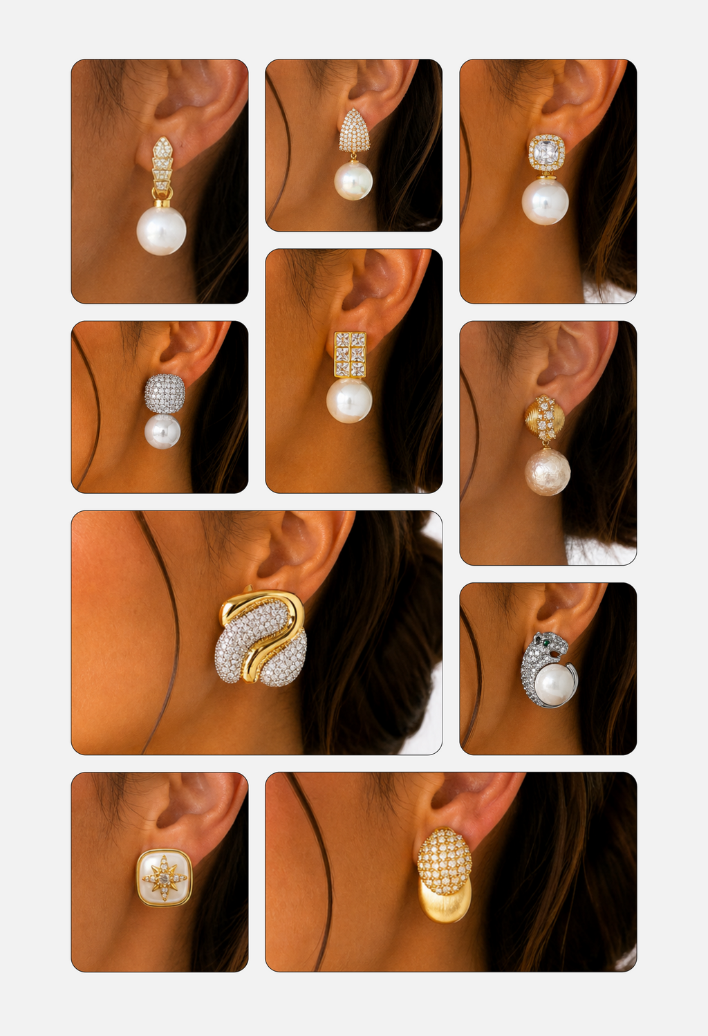 Luxury Pearl Statement Earrings – Gold & Silver Designer Stud Drop Earrings for Women