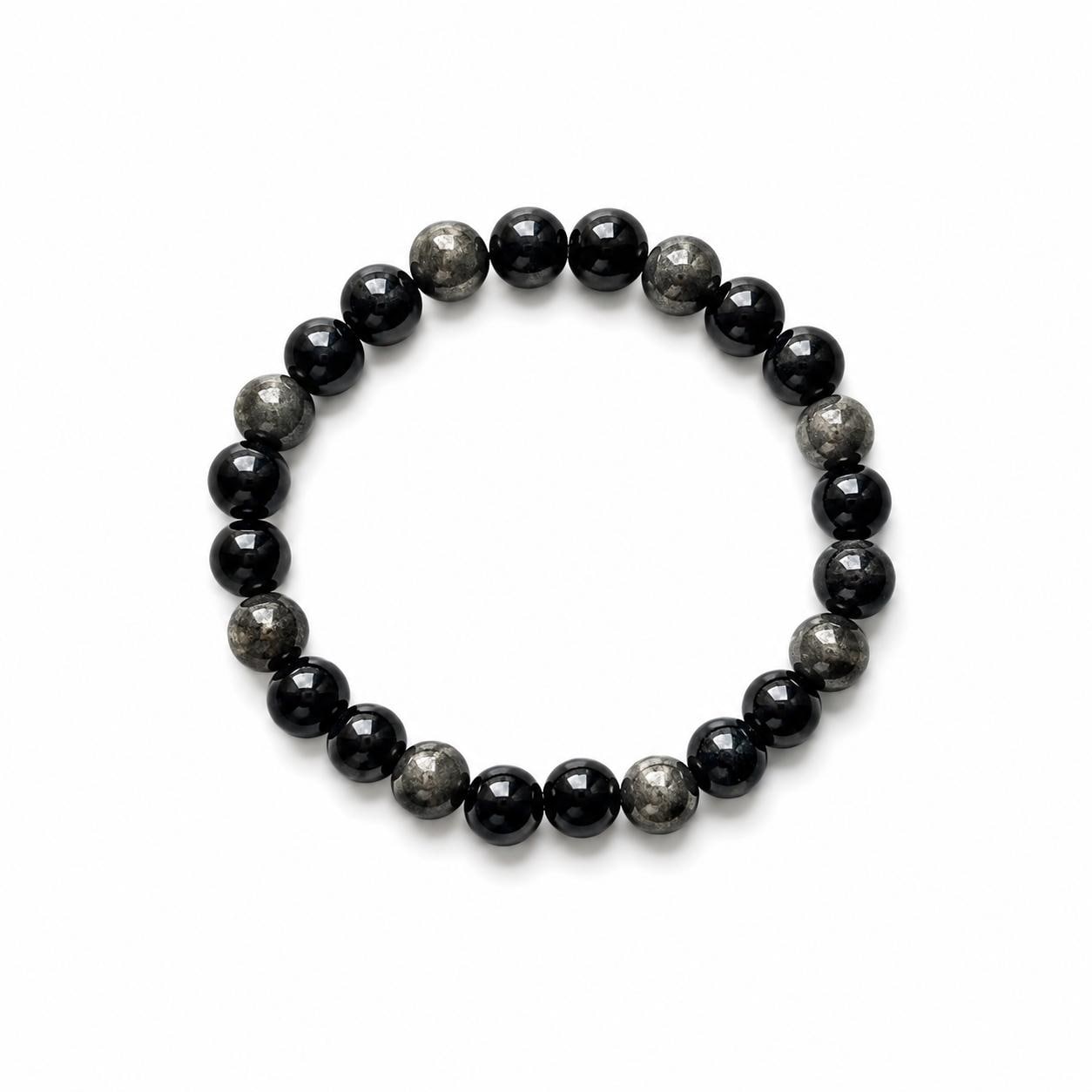 Protection & Manifestation Crystal Bracelet | Black Tourmaline Garnet | Pyrite Obsidian Tourmaline | Handmade Gemstone Jewelry