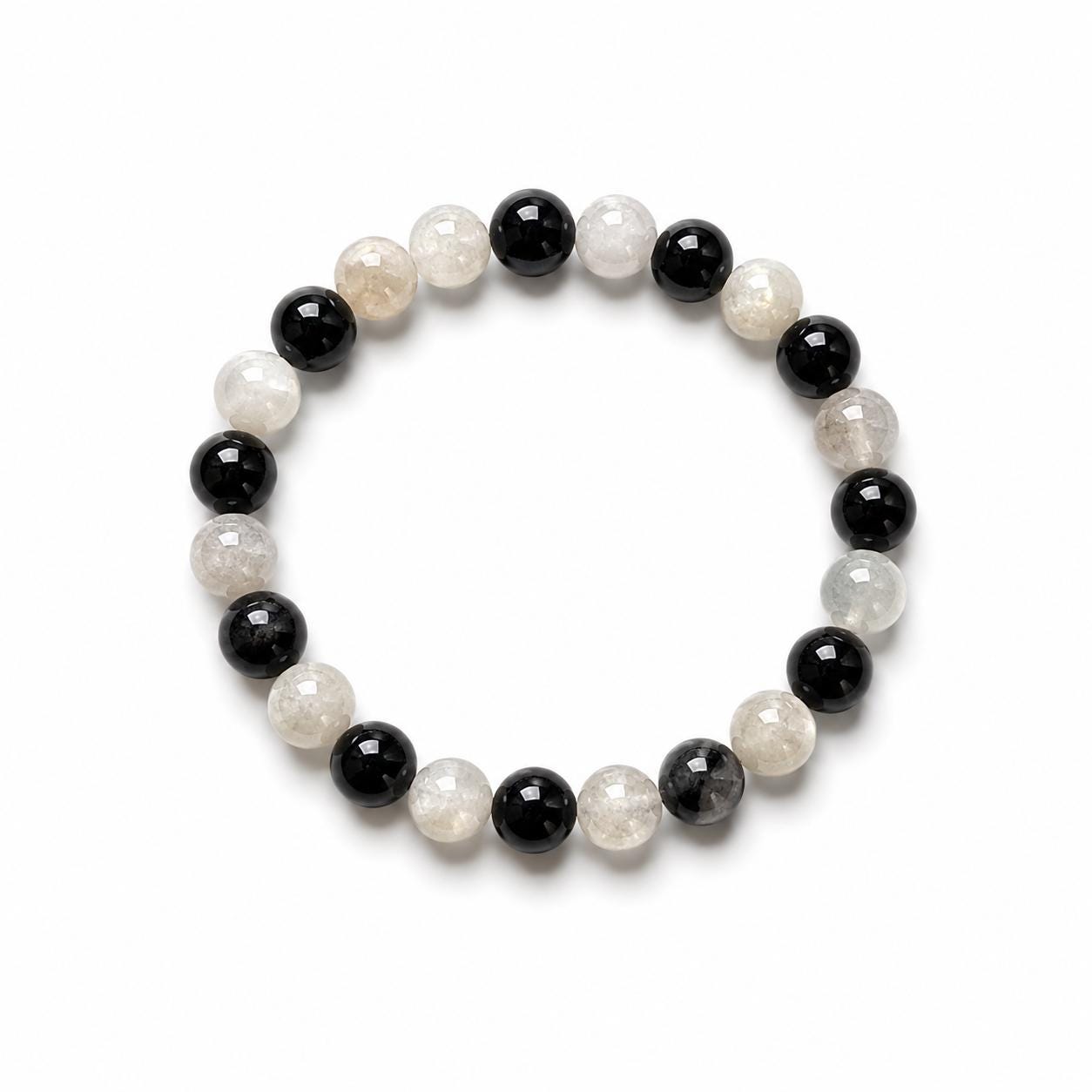 Moonstone Crystal Bracelet | Labradorite Moonstone | Clear Quartz Amethyst | Spiritual Healing Jewelry