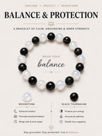 Moonstone Crystal Bracelet | Labradorite Moonstone | Clear Quartz Amethyst | Spiritual Healing Jewelry