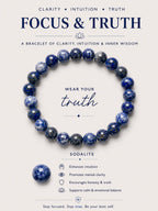 Sodalite Crystal Bracelet | Sodalite Clear Quartz Fluorite | Healing Gemstone Jewelry | Handmade Spiritual