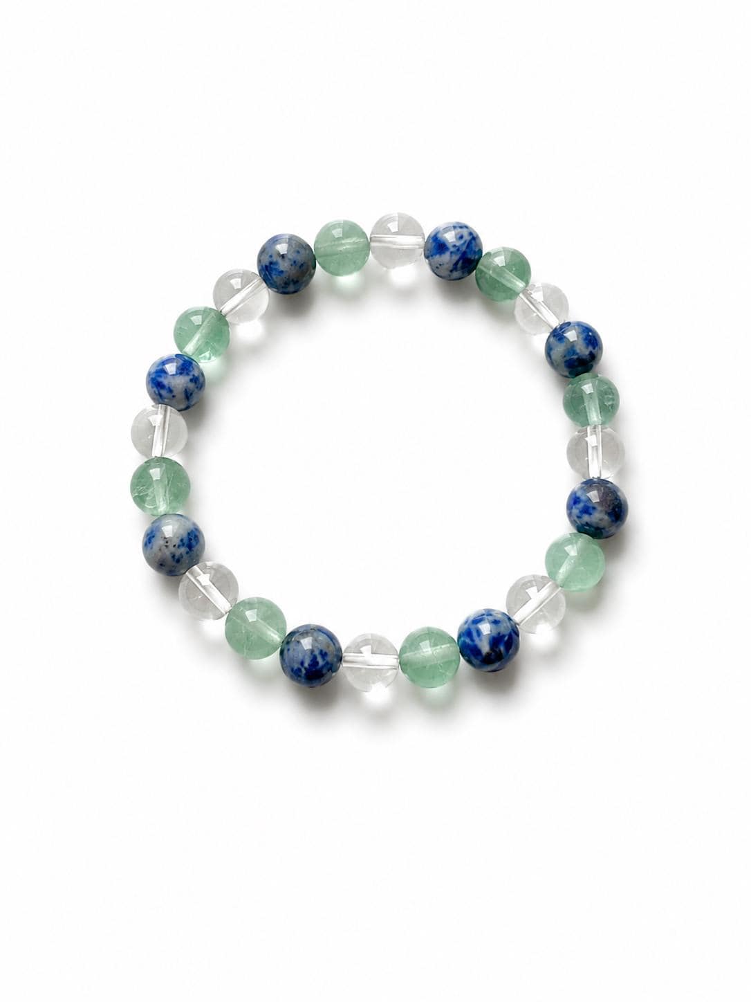 Sodalite Crystal Bracelet | Sodalite Clear Quartz Fluorite | Healing Gemstone Jewelry | Handmade Spiritual