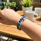 Sodalite Crystal Bracelet | Sodalite Clear Quartz Fluorite | Healing Gemstone Jewelry | Handmade Spiritual