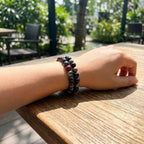 Protection & Manifestation Crystal Bracelet | Black Tourmaline Garnet | Pyrite Obsidian Tourmaline | Handmade Gemstone Jewelry