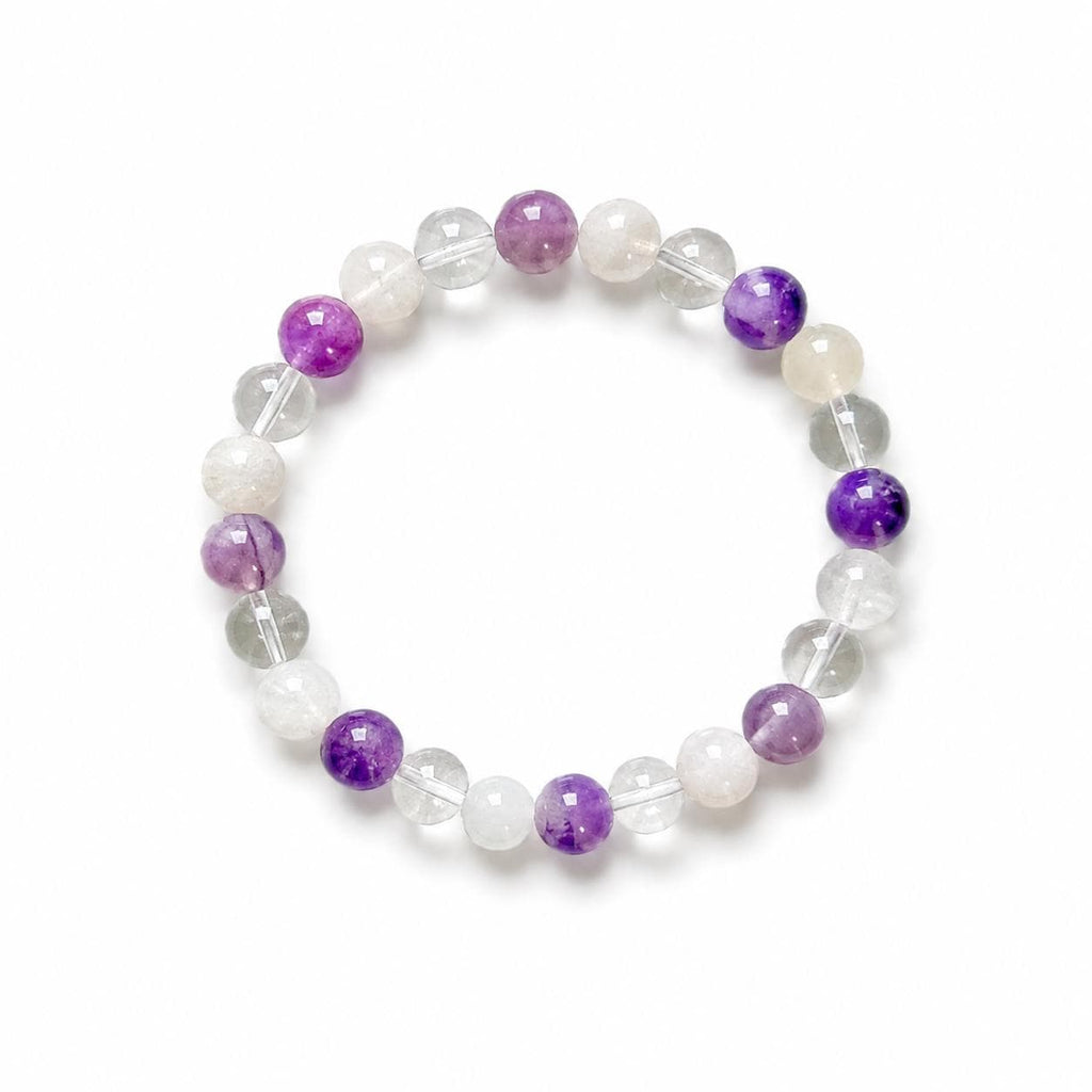 Moonstone Crystal Bracelet | Labradorite Moonstone | Clear Quartz Amethyst | Spiritual Healing Jewelry