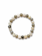 Howlite Moonstone Bracelet | Amethyst Crystal | Calming & Spiritual Healing Jewelry | Gemstone Bracelet