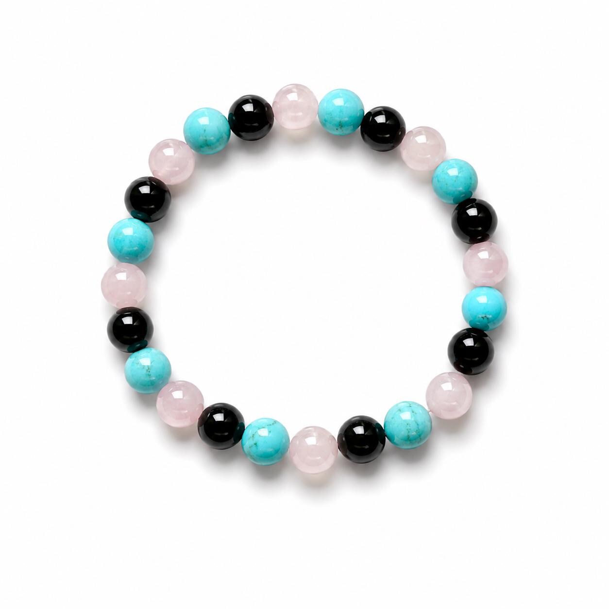 Rose Quartz, Rhodonite, Aventurine, Obsidian, Turquoise | Gemstone Bracelet