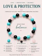 Rose Quartz, Rhodonite, Aventurine, Obsidian, Turquoise | Gemstone Bracelet