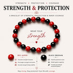 Black Obsidian Red Jasper Bracelet | Protection Strength Gemstone