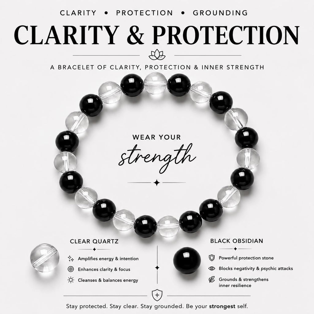 Black Obsidian Red Jasper Bracelet | Protection Strength Gemstone