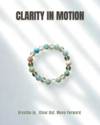 Aquamarine Clear Quartz Bracelet | Calming & Clarity Crystal | Healing Gemstone Jewelry | Handmade Spiritual