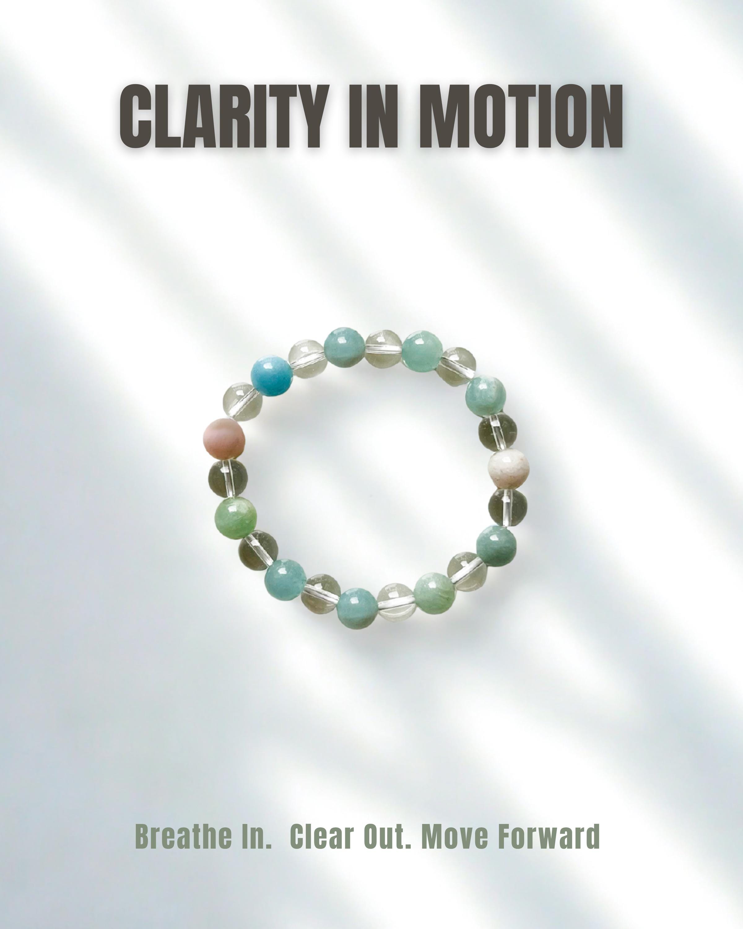 Aquamarine Clear Quartz Bracelet | Calming & Clarity Crystal | Healing Gemstone Jewelry | Handmade Spiritual